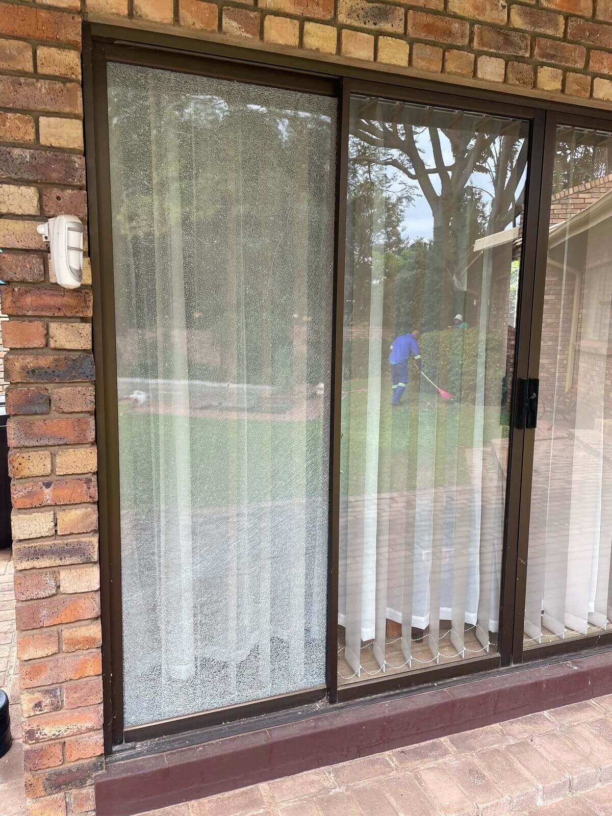 Sliding Door Shattered Glass
